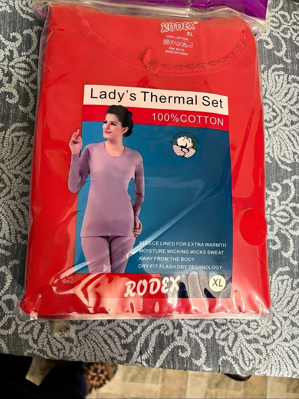 RODEX Lady's Thermal Set 100% Cotton Thermal Set XL NWT